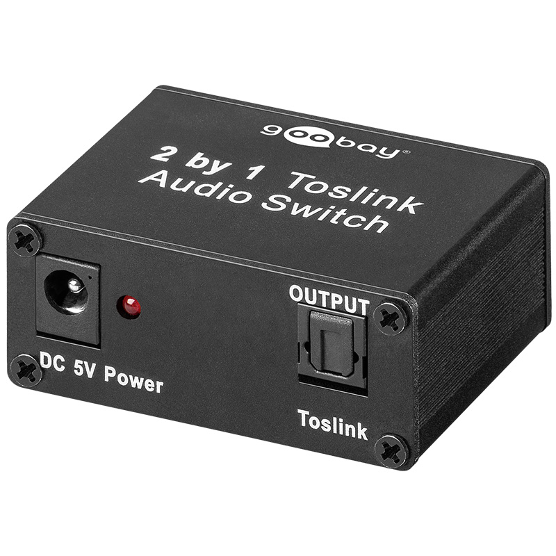 Toslink Audio Switch 2 IN/1 OUT inkl. Netzteil 5V 1A (Audio Video) kab24.de