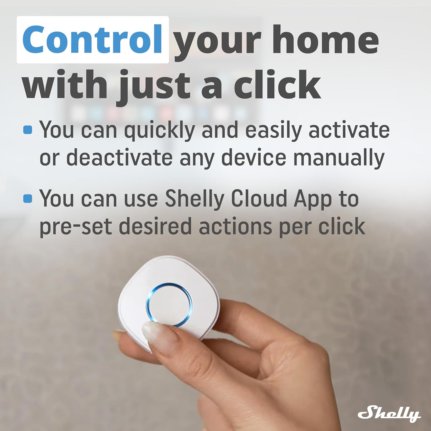Shelly Button1 WiFi Bluetooth weiß Smart Button (Strom & Licht) - kab24.de