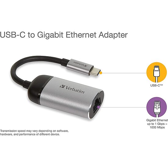 Bild 3 - Verbatim USB-C auf Gigabit Ethernet Adapter,