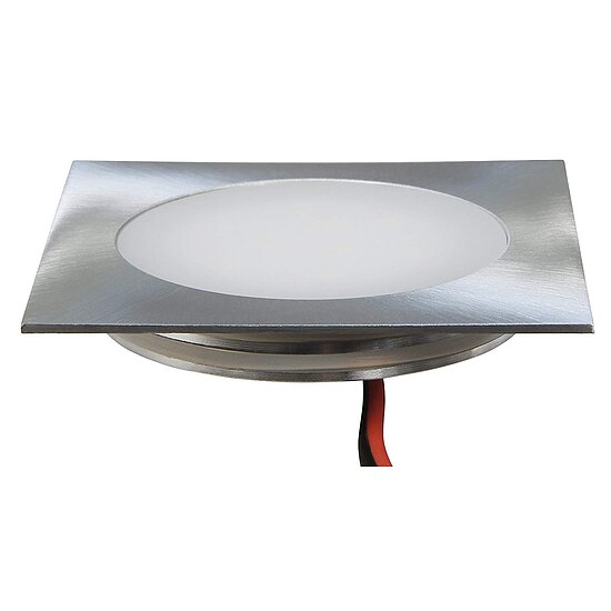 Bild 2 - LED Einbauleuchte quadratisch Alu gebrstet 55 x 55mm IP67 neutralweis 4000 K 0,5W 60 Lumen