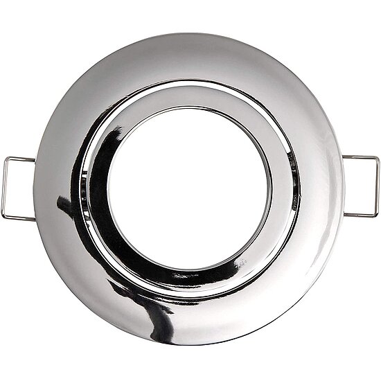Bild 2 - MR16 GU 5.3 Einbaurahmen Alu rund verchromt schwenkbar ohne Leuchtmittel mit G4 Fassung