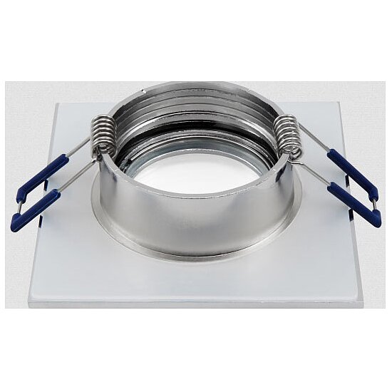 Bild 3 - Einbaurahmen eckig Clip-Verschluss IP44 Chrom mit Glasscheibe inkl. GU5.3 Fassung