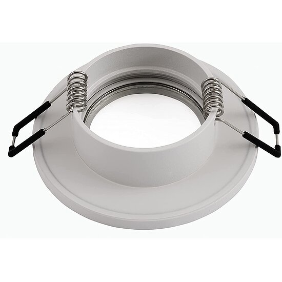 Bild 3 - MR16 GU 5.3 Alu Einbaurahmen rund weis spritzwassergesch�tzt IP44 ohne Leuchtmittel