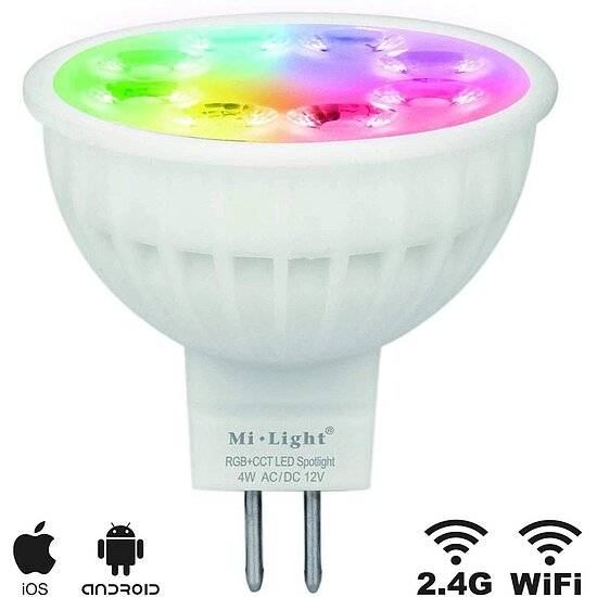 Bild 2 - MiLight RGB+ WW +KW MR16 GX 5.3LED Strahler 4W 280 Lumen