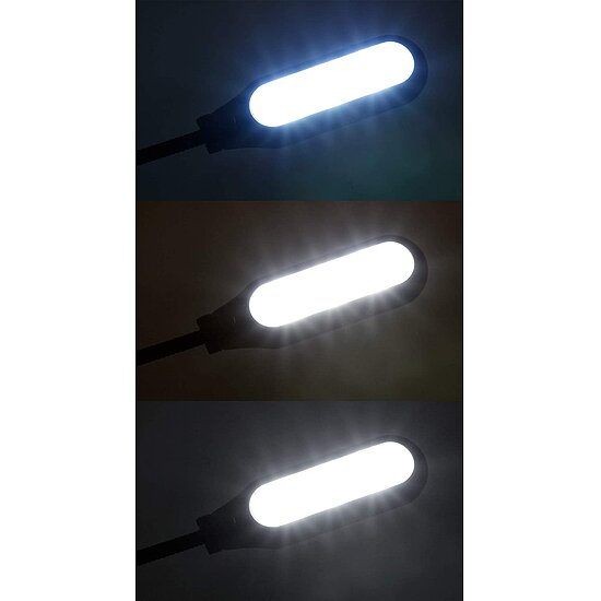 Bild 6 - LED Klemmleuchten Leseleuchten 5 LEDs drei Lichtfarben Schalter Batteriebetrieb