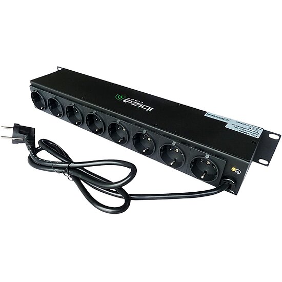 Bild 3 - 19 Zoll Steckdosenleiste mit 8 einzeln schaltbaren Schutzkontakt Steckdosen