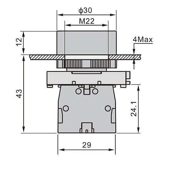 Bild 4 - Drucktaster b�ndig, gr�n Kontakte 1 x S, 1 x �