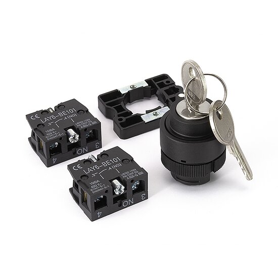 Bild 2 - Schl�sselschalter 2 Positionen Kontakte 2 x Schliesser