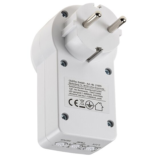 Bild 6 - Zwischenstecker mit Bewegungsmelder 120, 9m Reichweite , 230V/1200W, wei