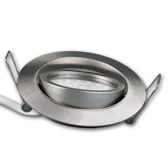 Bild 3 - LED Einbaustrahler schwenkbar Edelstahl gebrstet lackiert 26mm Einbautiefe 4W 330 L 4000K neutralweiss