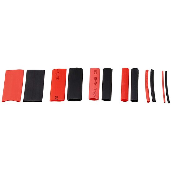 560-Piece Heat Shrink Tubing Assortment – 2:1 Ratio – Red & Black – In Plastic Box