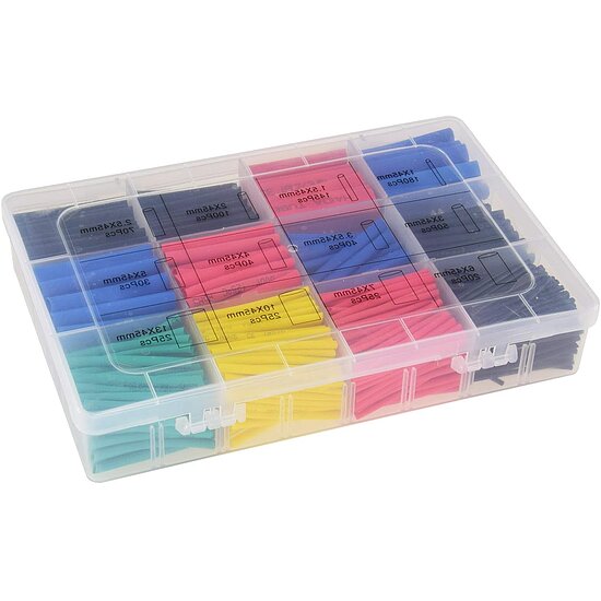 Bild 5 - Schrumpfschlauch-Sortiment 750-teilig 5 Farben Schrumpfrate 2:1 45mm lang 11 Gr��en Bunt