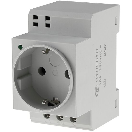 Bild 4 - Schutzkontakt-Steckdose fr Hutschiene mit LED, 230V, 16A, VDE