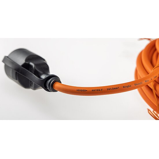 Bild 2 - Schutzkontakt Verlngerungskabel lbestndig 10m IP44 Orange H07RN-F 3G1,5mm Stecker auf Kupplung