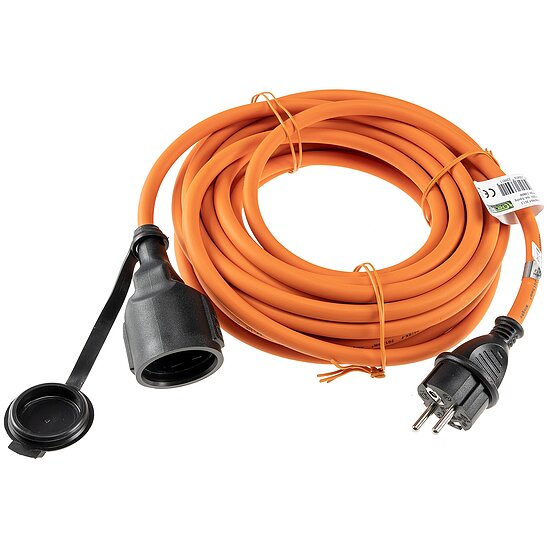 Bild 3 - Schutzkontakt Verlngerungskabel lbestndig 10m IP44 Orange H07RN-F 3G1,5mm Stecker auf Kupplung