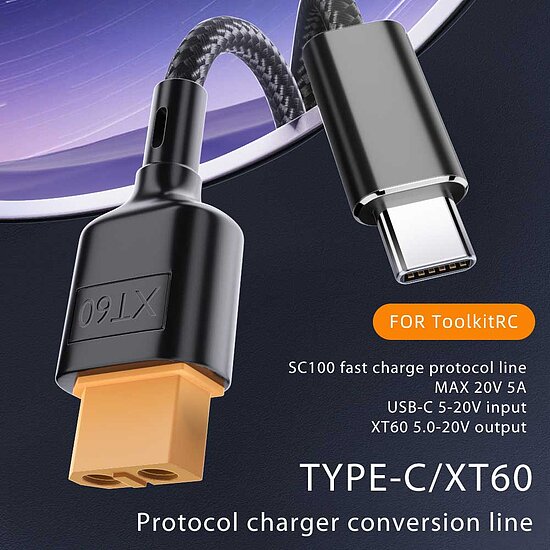 Bild 2 - USB-C Stecker auf XT60 Stecker Kabel