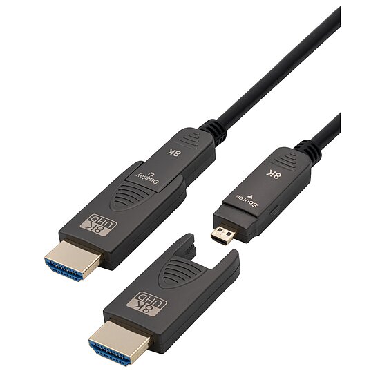 Bild 1 - Aktives Glasfaser HDMI Kabel 8K@60Hz / 4K@120Hz / HDR / eARC / HDCP 2.2fr Typ A und D