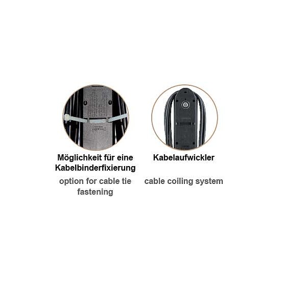 Bild 2 - 5-fach Steckdosenleiste weiss mit Schalter und Magnetfefestigung Flachstecker