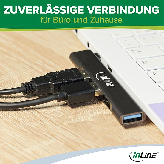 Bild 4 - InLine� Slim USB-C Hub, 4-Port, USB 3.0 + 3x USB 2.0, schmale Bauform