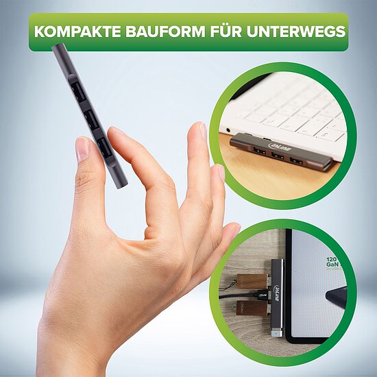 Bild 12 - InLine� Slim USB-C Hub, 4-Port, USB 3.0 + 3x USB 2.0, schmale Bauform