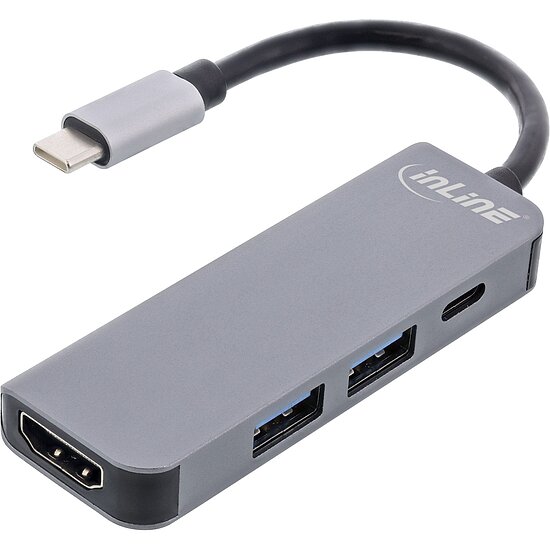 Bild 1 - InLine� Multihub USB 3.2 Gen.1, 2x USB-A, HDMI 4K/30Hz, USB-C PD 87W