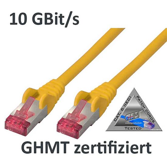 Bild 2 - CAT6a Patchkabel 10 GBit/s 500MHz halogenfrei GHMT zertifiziert gelb