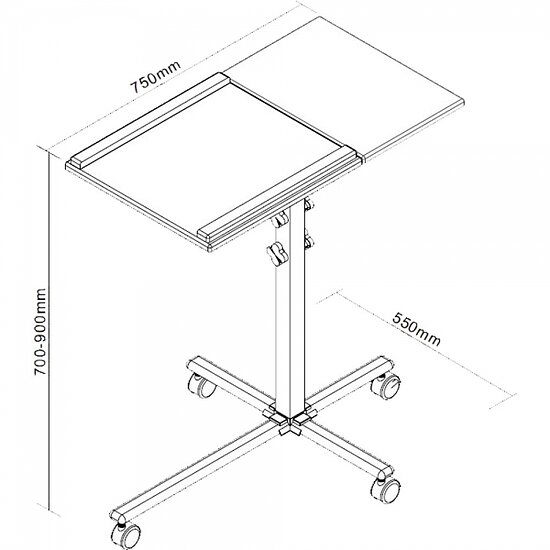 Bild 2 - InLine Notebook / Beamer Wagen, Hhe 70-90cm