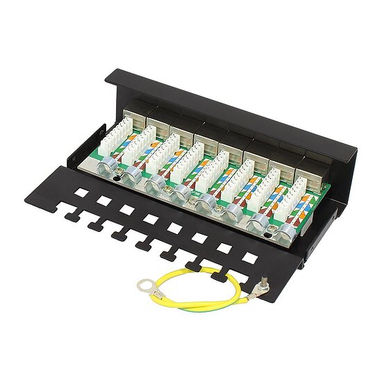 Bild 2 - CAT6a Desktop Patchpanel schwarz 8- Port max. 10 GBit/s