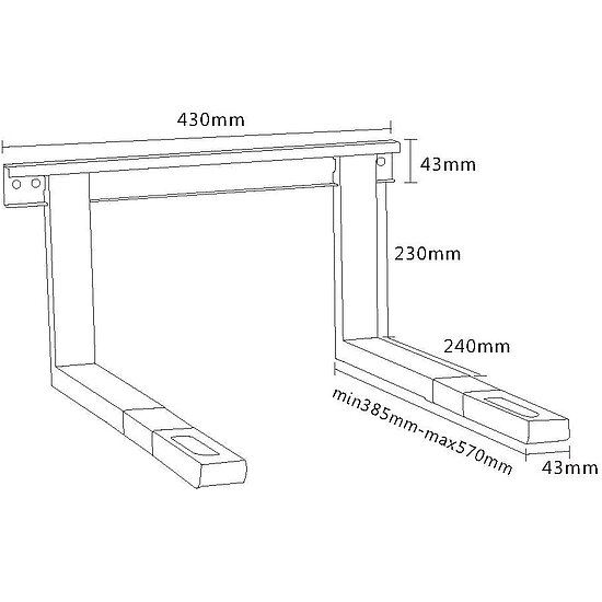 Bild 2 - Mikrowellenhalterung Schwarz Belastbar bis 35 Kg