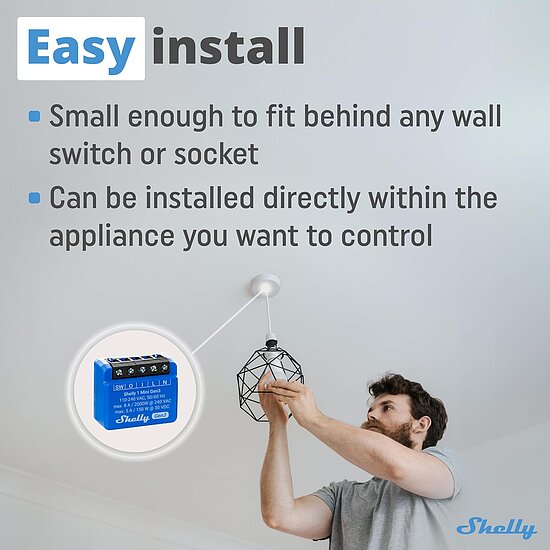 Bild 3 - Shelly 1 Mini Gen 3 WiFi & Bluetooth Smart Switch Relais 1 Kanal 8A