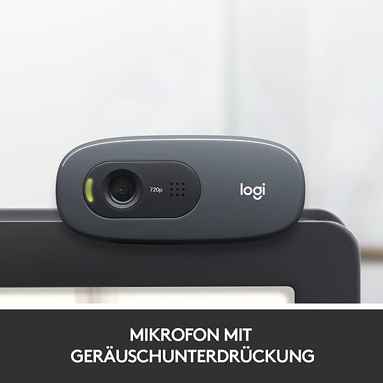 Bild 3 - Logitech C270 Webcam HD 720p 60 Sichtfeld Fester Fokus Belichtungskorrektur USB-Anschluss