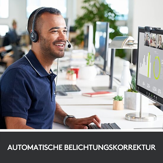 Bild 4 - Logitech C270 Webcam HD 720p 60 Sichtfeld Fester Fokus Belichtungskorrektur USB-Anschluss