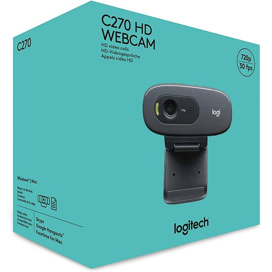 Bild 6 - Logitech C270 Webcam HD 720p 60 Sichtfeld Fester Fokus Belichtungskorrektur USB-Anschluss