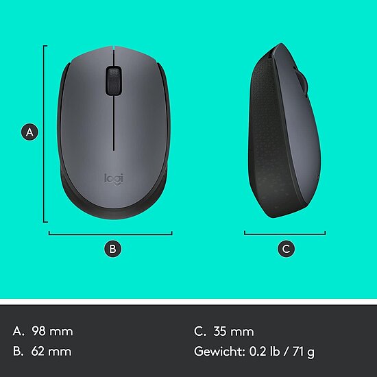 Bild 7 - Logitech M170 Kabellose Maus 2.4 GHz Verbindung via Nano-USB-Empfnger