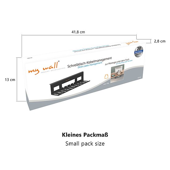Bild 7 - Kabelmanagement fr den Schreibtisch, offenes Design, 400 x 140 x 100 mm