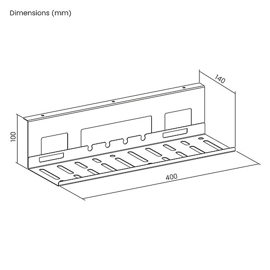 Bild 8 - Kabelmanagement fr den Schreibtisch, offenes Design, 400 x 140 x 100 mm