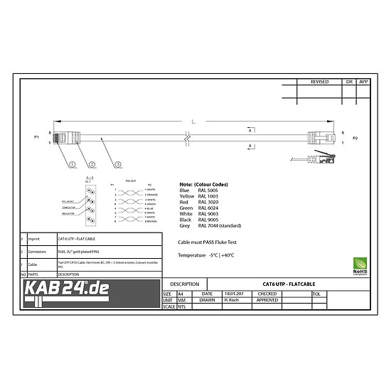 Bild 4 - hochflexibles Netzwerkkabel Patchkabel CAT6 gelb UltraSlim Flachkabel GBit/s