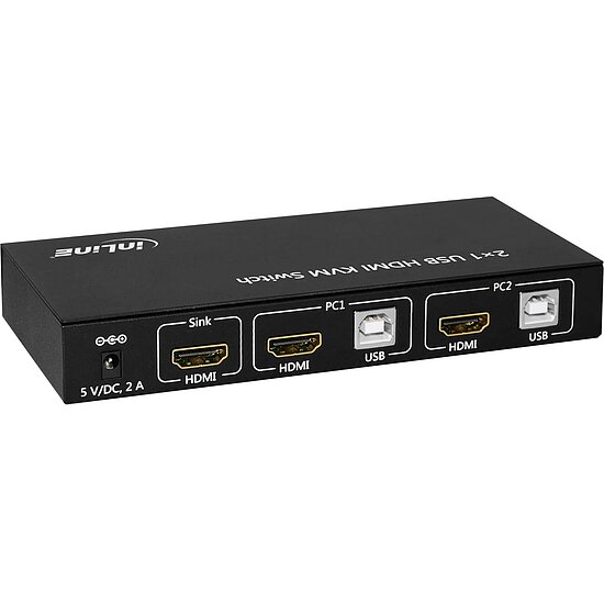 Bild 2 - KVM Desktop Switch, 2-fach, HDMI 4K2K, USB 2.0 Hub, mit Audio