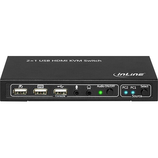 Bild 3 - KVM Desktop Switch, 2-fach, HDMI 4K2K, USB 2.0 Hub, mit Audio