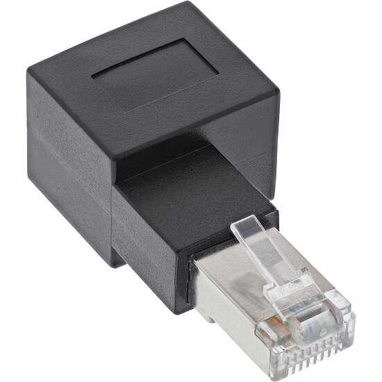 Bild 2 - Rj45 Winkeladapter geschirmt Patchkabel Adapter Cat.6A RJ45 Stecker auf Buchse 90� rechts gewinkelt