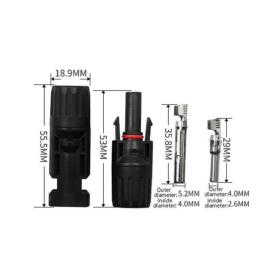 Bild 2 - SET Solar Stecker / Kupplung f�r 2,5 - 6mm�