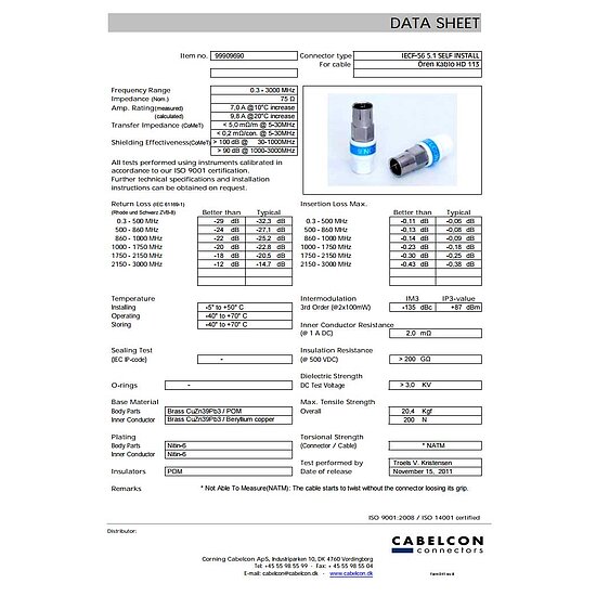 Bild 2 - Cabelcon 100 dB HQ Koaxialbuchse Selfinstall IECF-56 5.1
