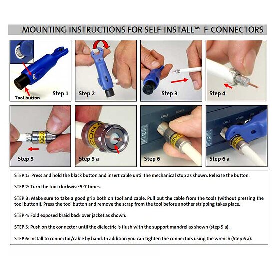 Bild 3 - Cabelcon HQ F- Kompressionsstecker Class A++ Selfinstall / werkzeuglos f�r Kabel bis 7mm