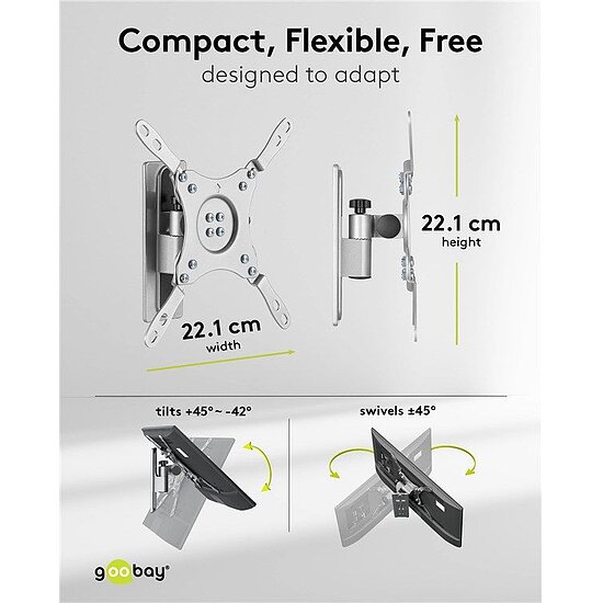 Bild 3 - TV-Wandhalterung fr Wohnwagen oder Wohnmobil (M), silber