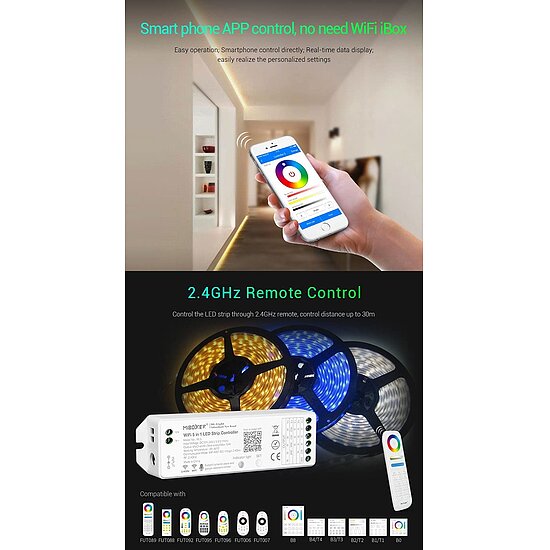 Bild 4 - Miboxer Milight Controller Mi-Light 2.4G WL5 5 in1 LED Steuergert Controller 12-24V bis 15A TUYA tauglich