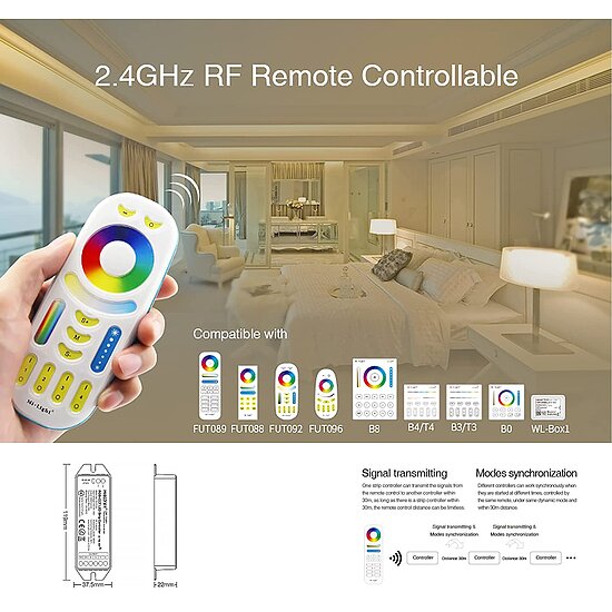 Bild 3 - Miboxer Milight Controller 2.4G Funk LED Controller FUT039 RGB+CCT 12-24V 5 Kanal fr LED Produkte