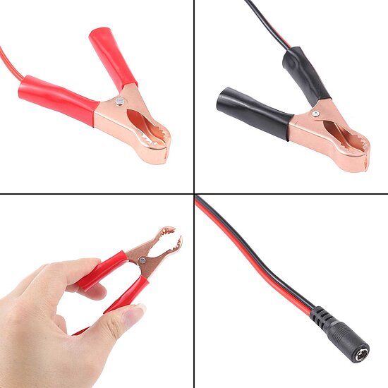 Bild 2 - DC Adapterkabel DC Hohlbuche 5,5 x 2,1mm auf Krokodilklemmen