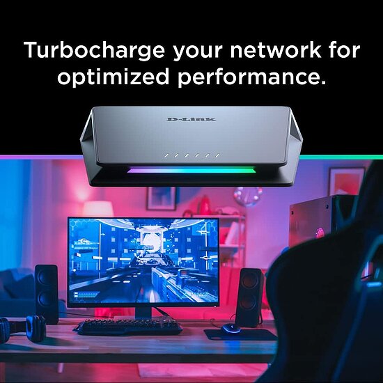 Bild 3 - D-Link DMS-106XT 6-Port Multi-Gigabit Unmanaged Switch mit RGB Beleuchtung