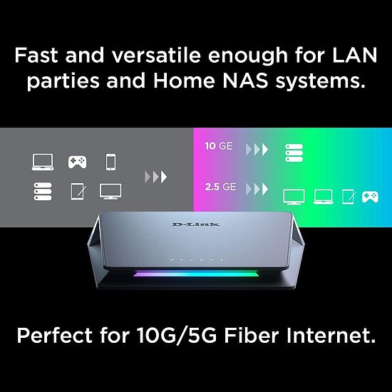 Bild 6 - D-Link DMS-106XT 6-Port Multi-Gigabit Unmanaged Switch mit RGB Beleuchtung