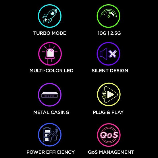 Bild 8 - D-Link DMS-106XT 6-Port Multi-Gigabit Unmanaged Switch mit RGB Beleuchtung